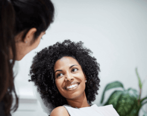 Woman during consultation at ENT Harley Street in London