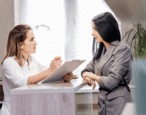 Shows Consultation about tonsillitis